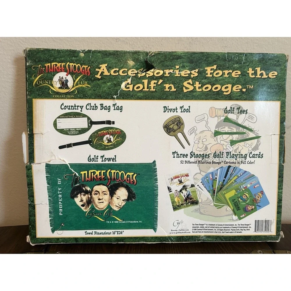 Vintage 1998 Property Of The Three Stooges Country Club‎ Golf Accessory Set